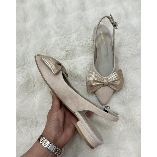 Миа крем велур со rose gold машна